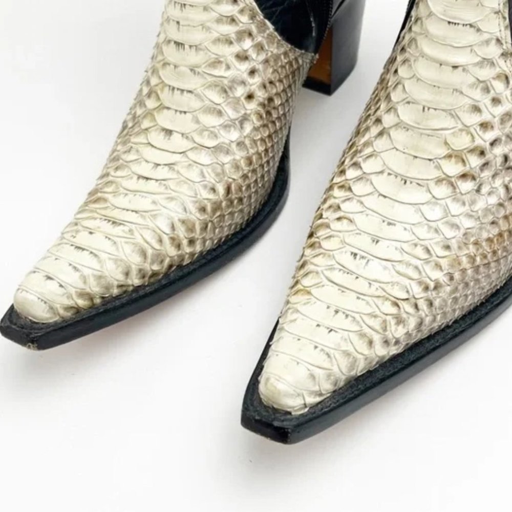 Vintage Circle G Genuine Python Leather Embroider… - image 3